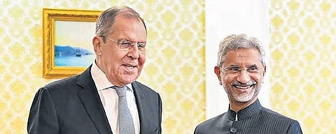 Foreign Minister S Jaishankar with his Russian counterpart Sergey Lavrov | Twitter