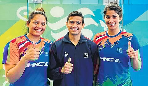 (From left) Dipika Pallikal, Saurav Ghosal and Joshna Chinappa