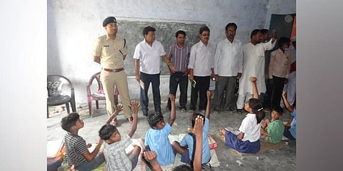 Rakesh Kumar not only provides free coaching to these children, but also makes it a point to celebrate festive occasions with them. ( Photo | EPS)