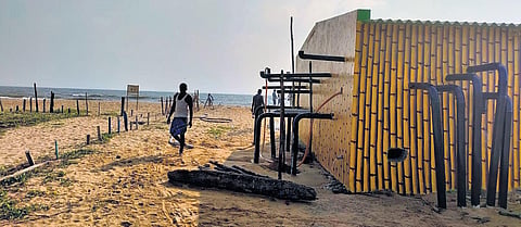 Pump house allegedly built by a shrimp hatchery near the blue flag beach | Express
