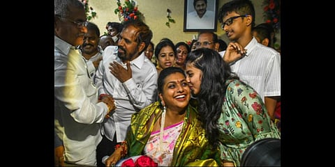 RK Roja took charge as Minister for Tourism & Culture and Youth Welfare | Express