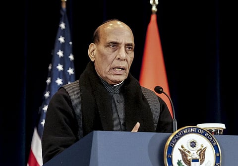 India's Defense Minister Rajnath Singh (Photo | AP)