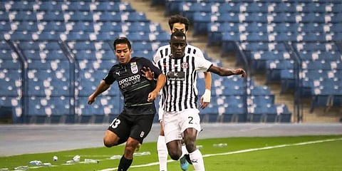 Mumbai City FC's Lallianzuala Chhangte tackles the ball from Al Jazira FC's Abdulla Idrees. (Photo| Special Arrangement)
