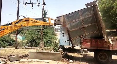 Police said illegal encroachments at sensitive spots are being removed (Photo | Special arrangement)