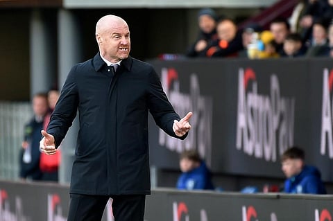 Burnley's manager Sean Dyche reacts during the Premier League soccer match between Burnley and Manchester City at Turf Moor. (Photo | AP)