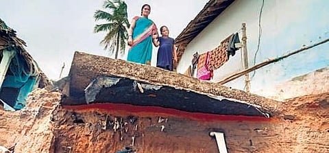 An eroded house at Uppada in Kakinada district I Express