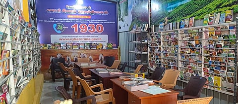 More than 700 books have been placed at the Chinnamanur Police Station in Theni district. (Photo | Express)