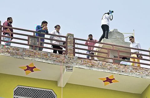 Forensic team investigate after clashes broke out between two communities during a Hanuman Jayanti procession