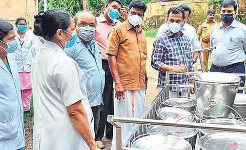 Vattiyoorkavu MLA V K Prasanth at the Mental Health Centre, Peroorkada, on Monday following reports published by TNIE on the human rights and Mental Health Act violations at the institution | Express