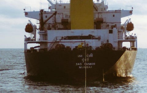 Consignment of 40,000 MT of diesel to Sri Lanka under the Indian credit line .(Photo |Twitter, @IndiainSL)