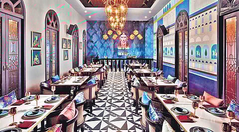 A space renovated to create private dining area.