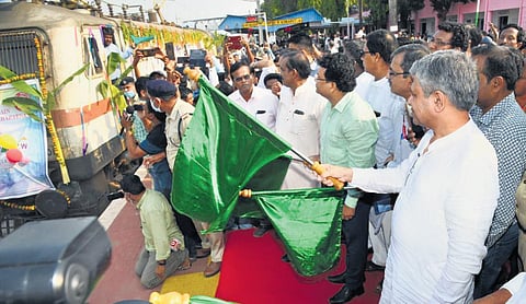 Vaishnaw flagging off the Koraput-Visakhapatnam train | Express