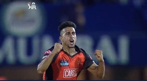 Umran Malik of  Sunrisers Hyderabad . ( Photo | Twitter, @SunRisers)