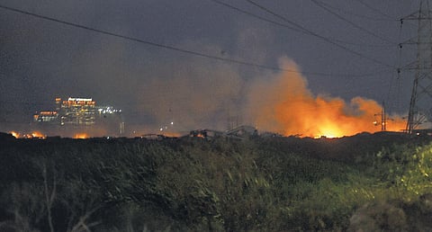 Fire blazing at Perungudi dumping yard on Wednesday | Martin Louis