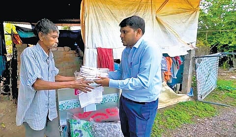 The beneficiaries were given identity cards and all items of daily need at their location. (Photo | Express)