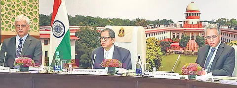 CJI N V Ramana and others at the Chief Justices’ conference in New Delhi | Pti