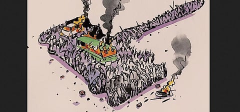 Rowena He poses for a photograph after the play "May 35th," whose title is a roundabout way to refer to June 4