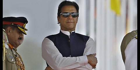Pakistan's Prime Minister Imran Khan attends a military parade to mark Pakistan National Day, in Islamabad, Pakistan, Wednesday, March 23, 2022.(File Photo | AP)