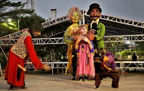 Giant Puppet Show as a part of French Consulate's Bonjour held at Phoenix mall in Velachery. (Photo| Neha Thomas, EPS)