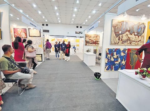 Patrons browsing through stalls at the Festival on Thursday