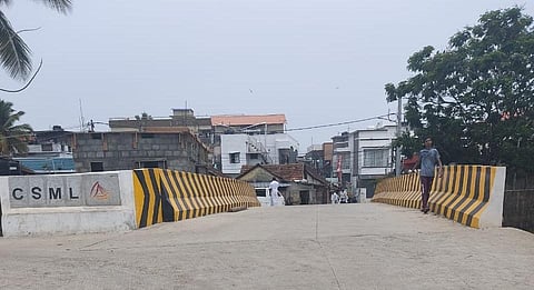 The renovated Sir Sayyid Muhammed Bridge across the Calvathy canal in West Kochi. CSML recently completed the widening works of the bridge.