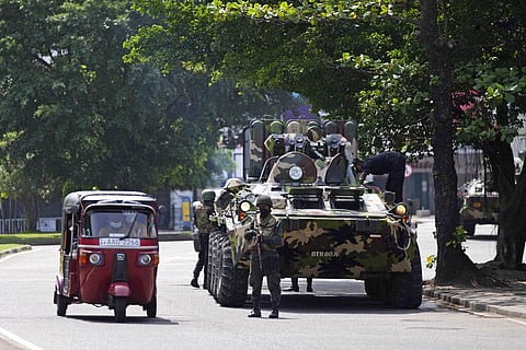 Sri Lankan army soldiers patrol during curfew in Colombo, Sri Lanka, Wednesday, May 11, 2022.(Photo | AP)