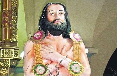 Statue of Blessed Devasahayam Pillai at St Xavier’s Church near Nagercoil
