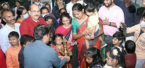 Children and parents during the inauguration of the first anniversary celebrations of the formation of Down Syndrome Support Group (DoST) in Kannur.