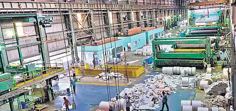 The paper making unit at Velloor Kerala Paper Products Ltd