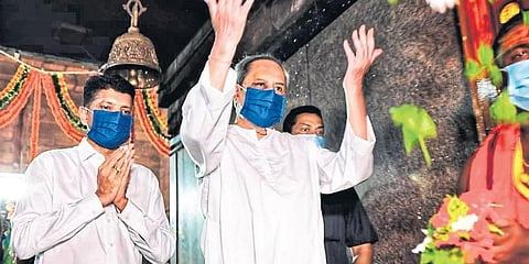 Odisha CM Naveen Patnaik at the Tara Tarini Pratistha Mahotsav. (Photo | EPS)