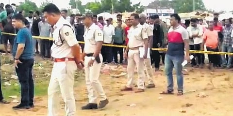 Odisha Police team headed by DCP Cuttack arrive at the spot. (Photo | EPS)