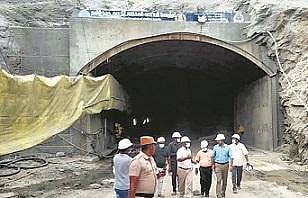 Pillur Scheme 3 tunnel work inspection. 