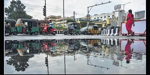 A water-clogged road in Vijayawada after rains on Thursday | Prasant Madugula