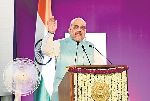 Amit Shah at the seminar at Delhi University on Thursday | Parveen Negi