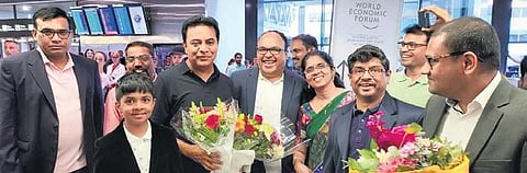 IT and Industries Minister KT Rama Rao arrives in Switzerland on Sunday