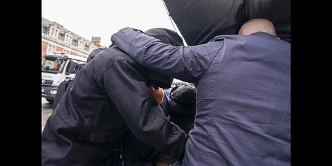 West Ham United player Kurt Zouma arrives at Thames Magistrates Court for a hearing, in London, Tuesday, May 24, 2022.(Photo | AP)