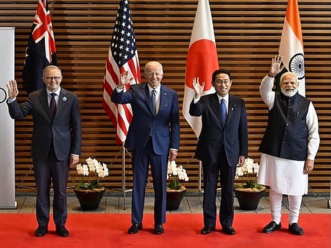 Leaders at the Quad meet. (Photo | ANI Twitter)