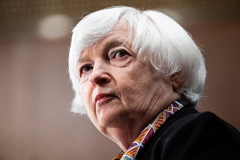 Treasury Secretary Janet Yellen testifies before the Senate Banking, Housing, and Urban Affairs Committee hearing. (Photo | AP)