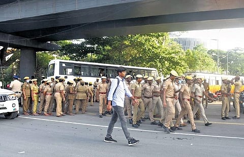 Security beefed up at Sivananda Salai ahead of the PM visit to Chennai | MARTIN LOUIS