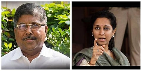 BJP President Chandrakant Patil, NCP MP Supriya Sule(File photo | EPS)