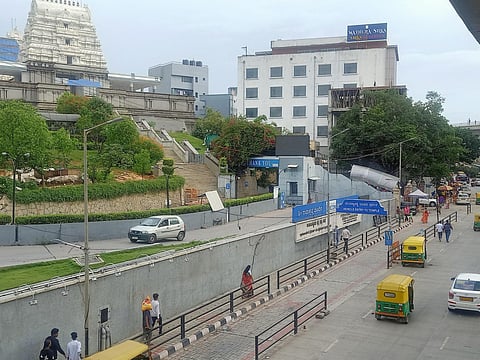 ISKCON has requested BMRCL to provide a skywalk from Mahalakshmi Metro station to the Hare Krishna Hill temple for the benefit of devotees (Photo | Express)