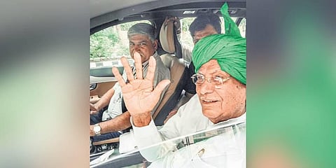 Former Haryana Chief Minister Om Prakash Chautala leaves after a hearing in the disproportionate assets case on Thursday | PTI
