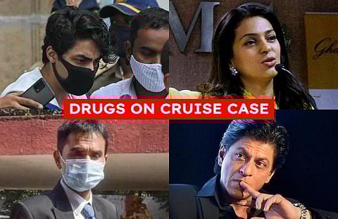 Following is the timeline of the 'drugs on cruise' case, in which Aryan Khan, son of Bollywood superstar Shah Rukh Khan, was given a clean chit by the NCB on Friday. (Photo | PTI and AP)