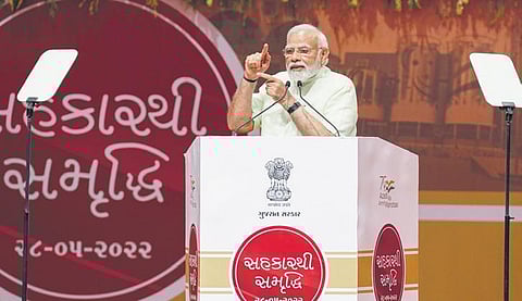 PM Modi addresses a conclave on cooperative sector, in Gandhinagar | PTI