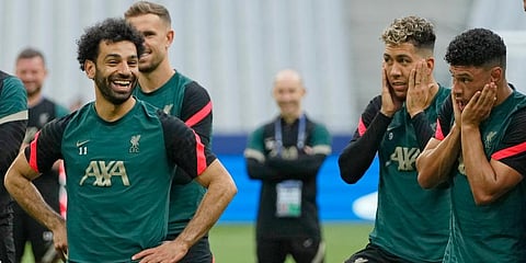 Liverpool players during a training session at the Stade de France in Saint Denis near Paris. (Photo | AP)