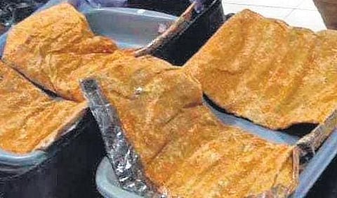 The heroin seized from a Tanzanian passenger at Kochi airport on Saturday