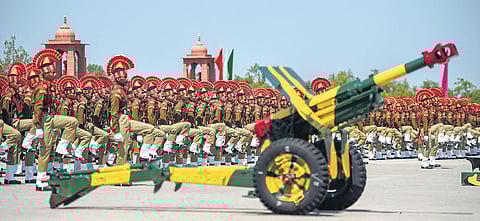 BSF recruits during passing out parade in Srinagar on Monday | Pti