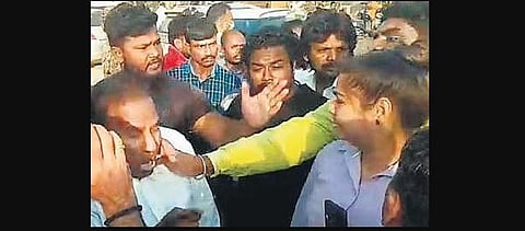 TRS man slaps KA Paul as police foil his Sircilla visit