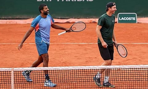 Bopanna-Middelkoop enter maiden French Open men's doubles semifinals. (Photo | Twitter, @india_narrative)