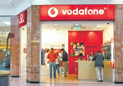 Vodafone logo outside its outlet. (File photo| PTI)